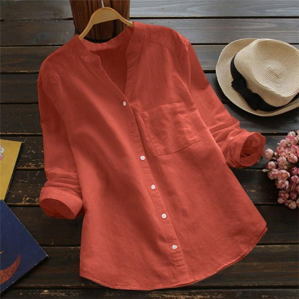 Stella D Fashion Langarm Bequemes Hemd
