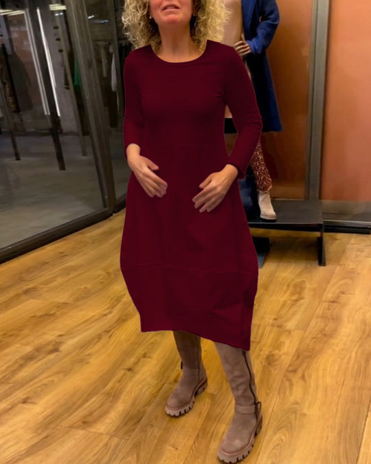 Clara - Frühlings-Midikleid mit Bauchkaschierung