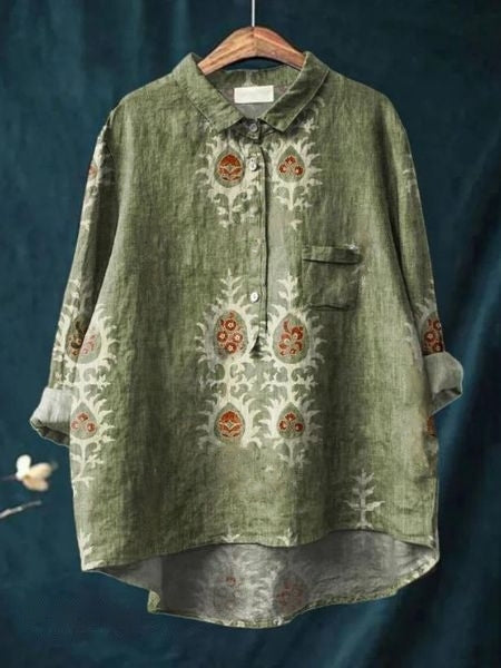 Lila -  Bluse mit Blumendruck