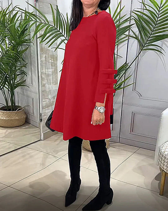 Nadine - Langarm Casual Kleid