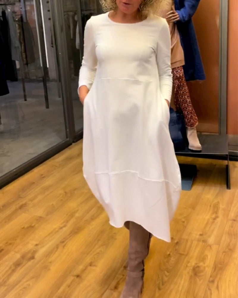 Clara - Frühlings-Midikleid mit Bauchkaschierung