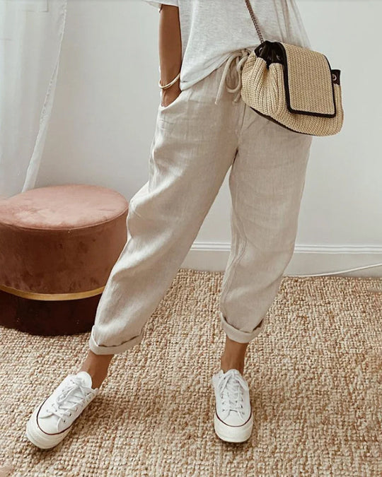 Vellana's - Pants, Made of Cotton Fabric