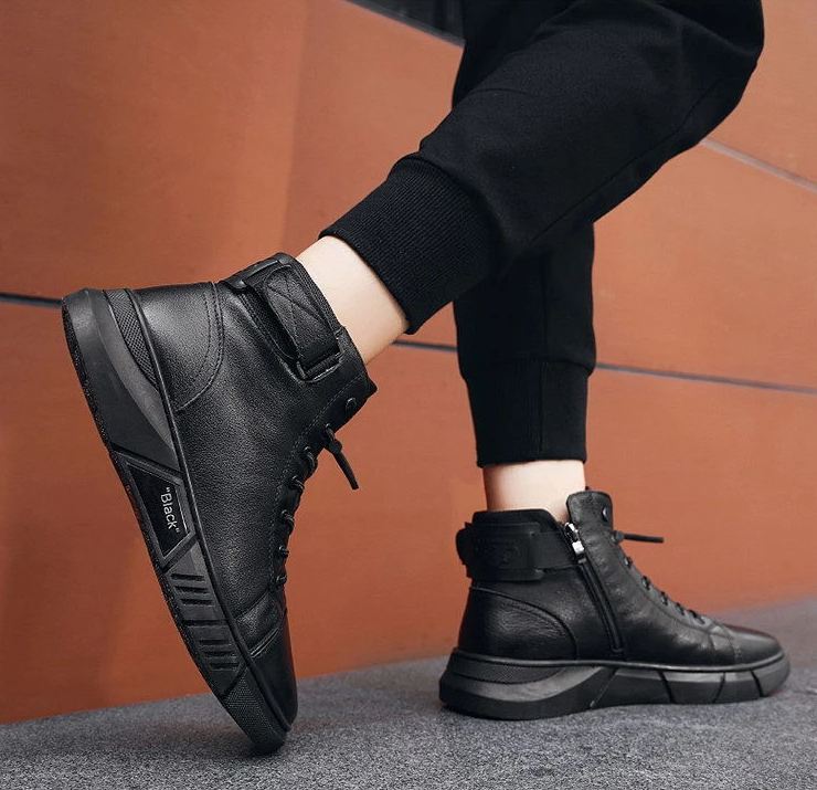 Stride - Herrenstiefel mit Rundtoe und rutschfester Lederdesign