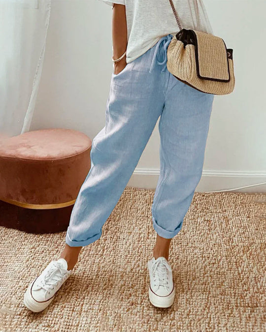 Vellana's - Pants, Made of Cotton Fabric
