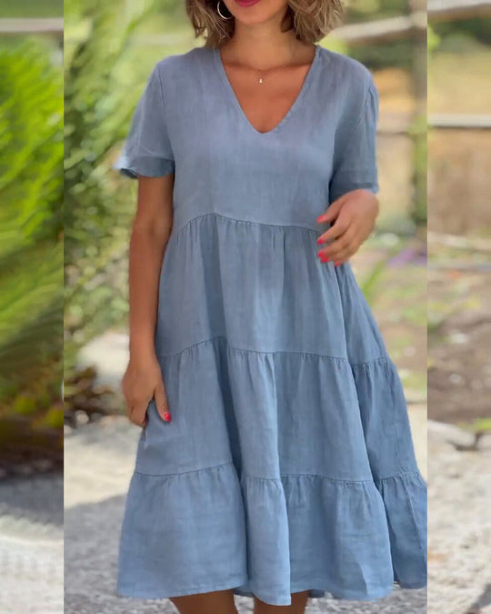 Virella - Elegant Cotton Linen Dress