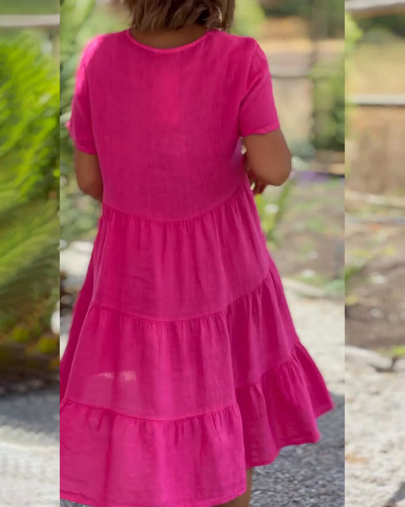 Virella - Elegant Cotton Linen Dress
