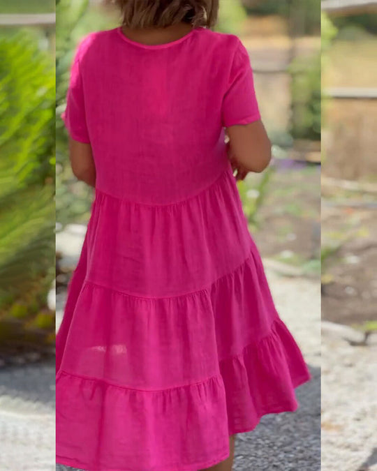 Virella - Elegant Cotton Linen Dress
