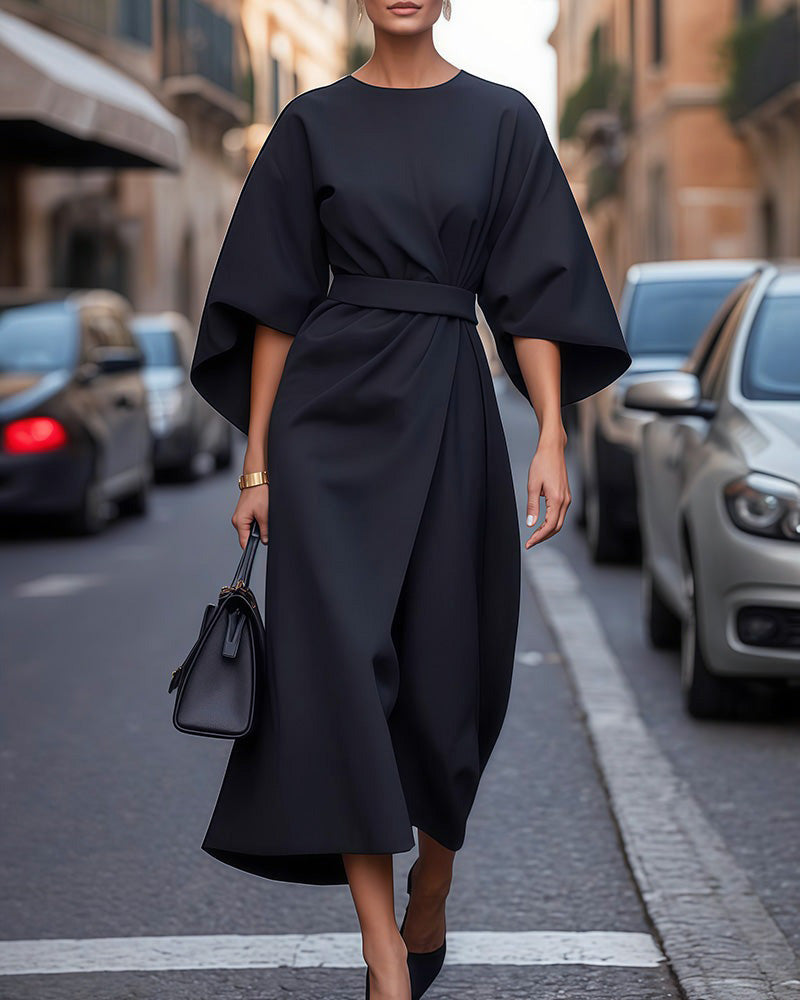 Celestine - Dress with Elegant Sleeves and Belt