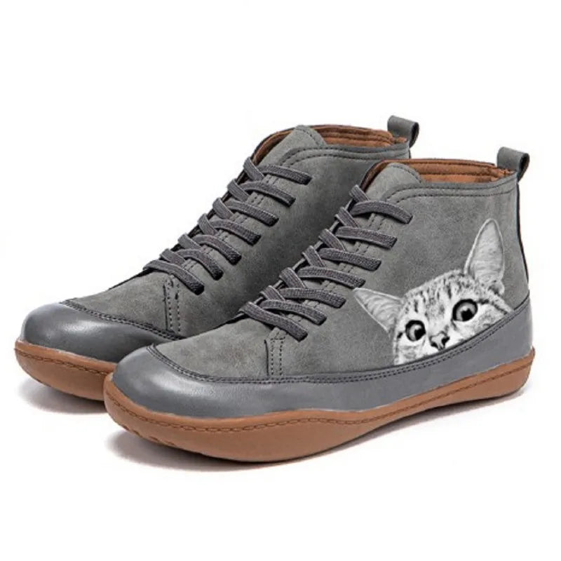 Lydia - Einzigartige und Lustige Katzen-Design Stiefel