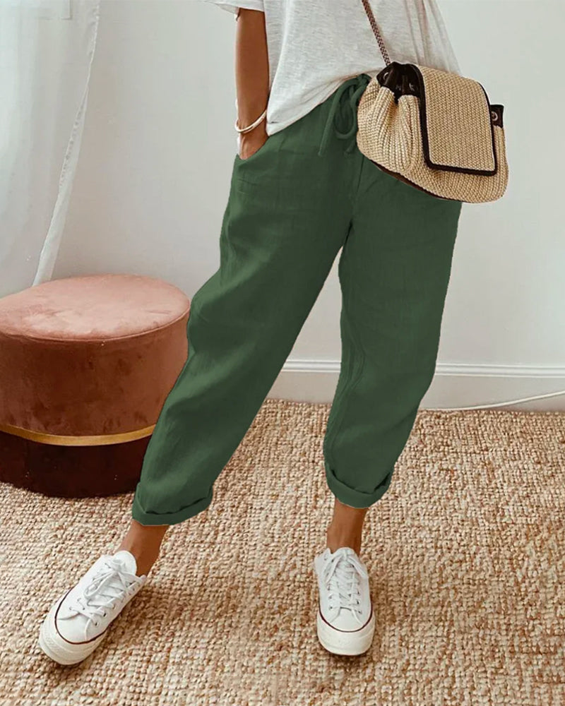 Vellana's - Pants, Made of Cotton Fabric