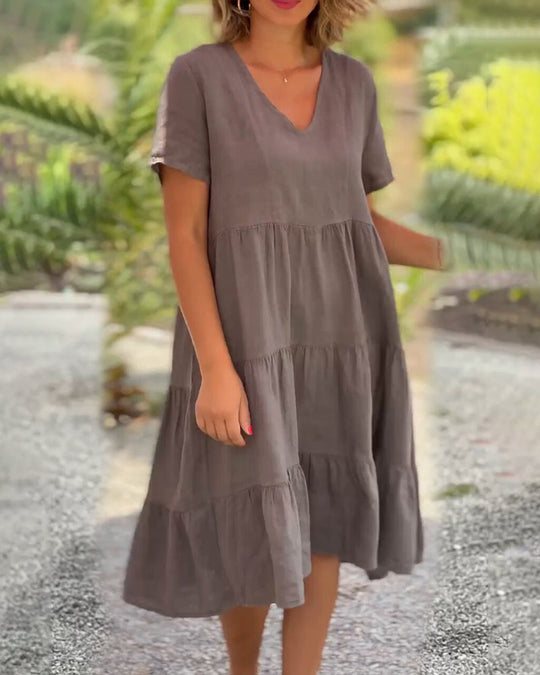 Virella - Elegant Cotton Linen Dress