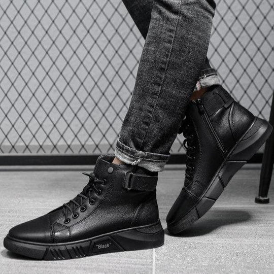 Stride - Herrenstiefel mit Rundtoe und rutschfester Lederdesign