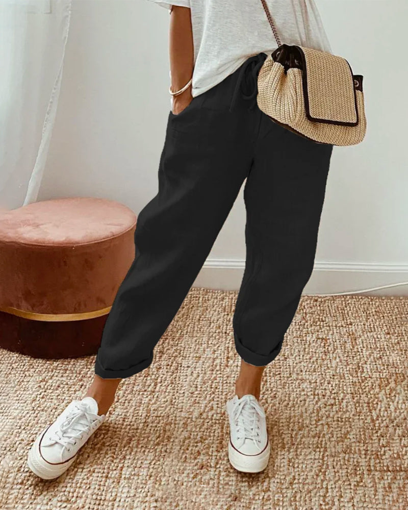 Vellana's - Pants, Made of Cotton Fabric