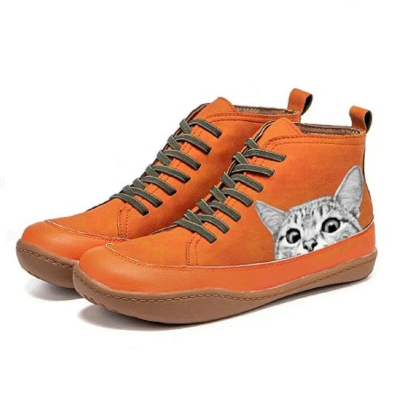 Lydia - Einzigartige und Lustige Katzen-Design Stiefel