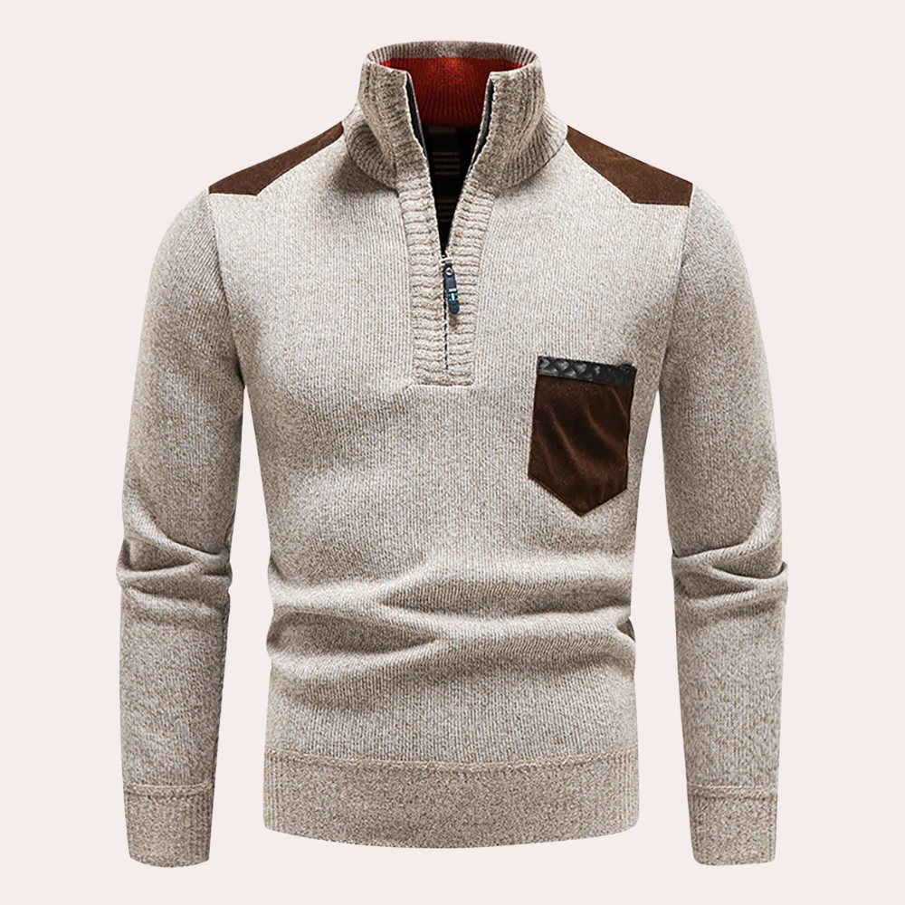 Klaus - Zeitlose Eleganz Halbreißverschluss-Pullover für Herren