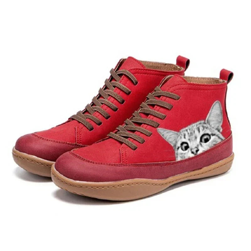 Lydia - Einzigartige und Lustige Katzen-Design Stiefel