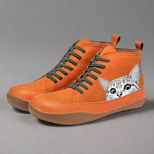 Lydia - Einzigartige und Lustige Katzen-Design Stiefel