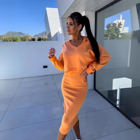 Andrine - Lässiges Sweatshirt- und Kleider-Set