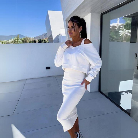 Andrine - Lässiges Sweatshirt- und Kleider-Set