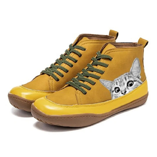Lydia - Einzigartige und Lustige Katzen-Design Stiefel