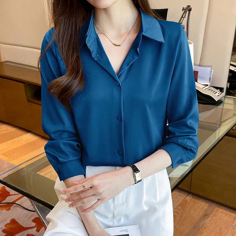 Monika – Satin-Klassik-Bluse
