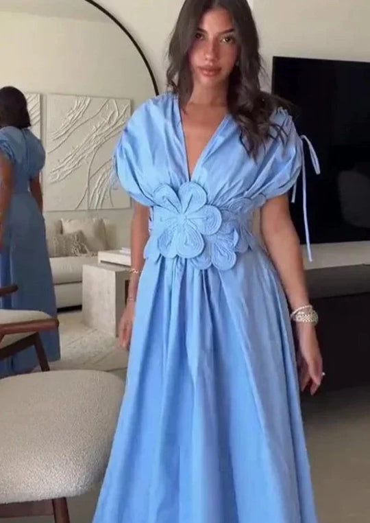 Stacey - Schickes Maxikleid mit Blumenmuster und V-Ausschnitt