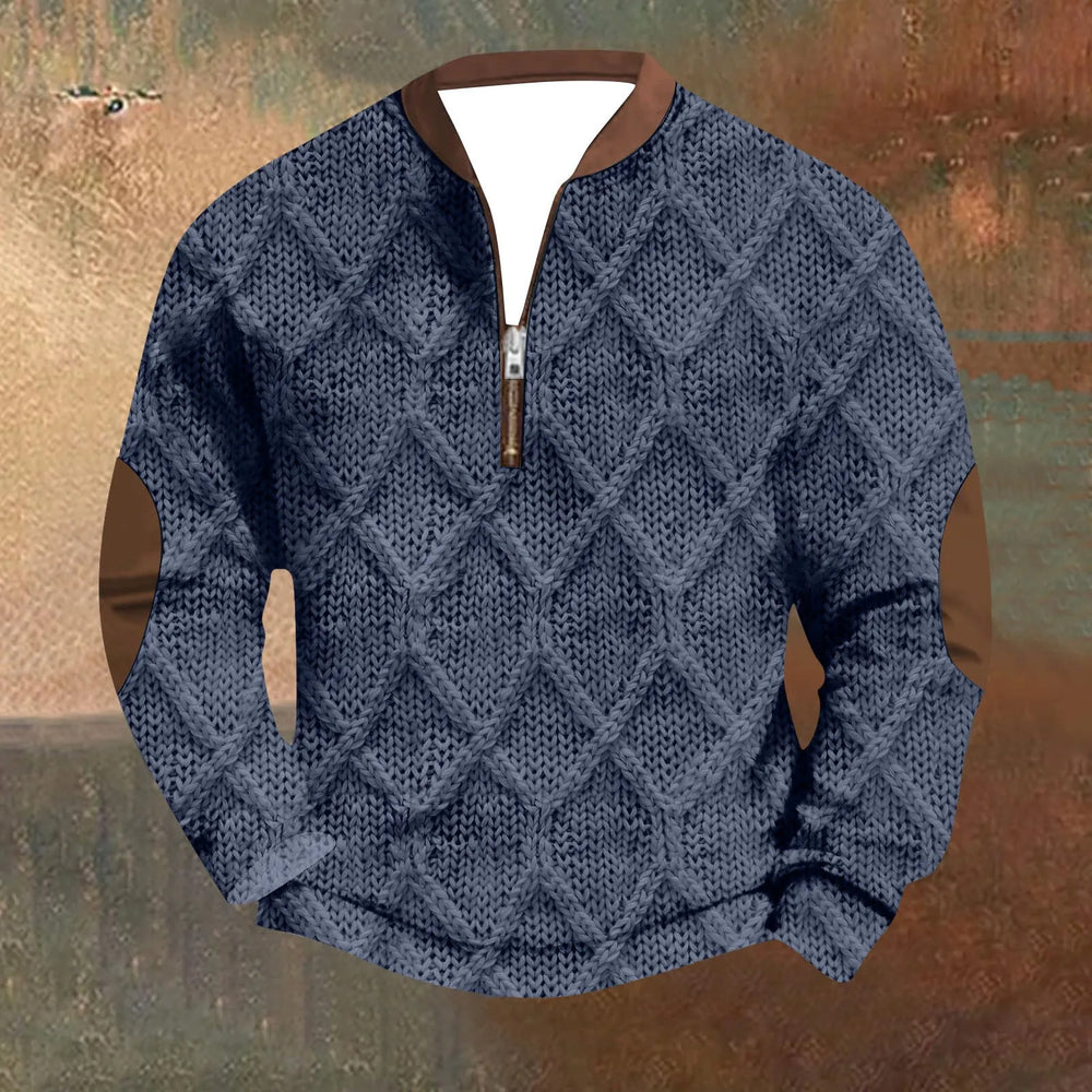 Florian - Gemütliches Vintage Strick-Half-Zip Sweatshirt