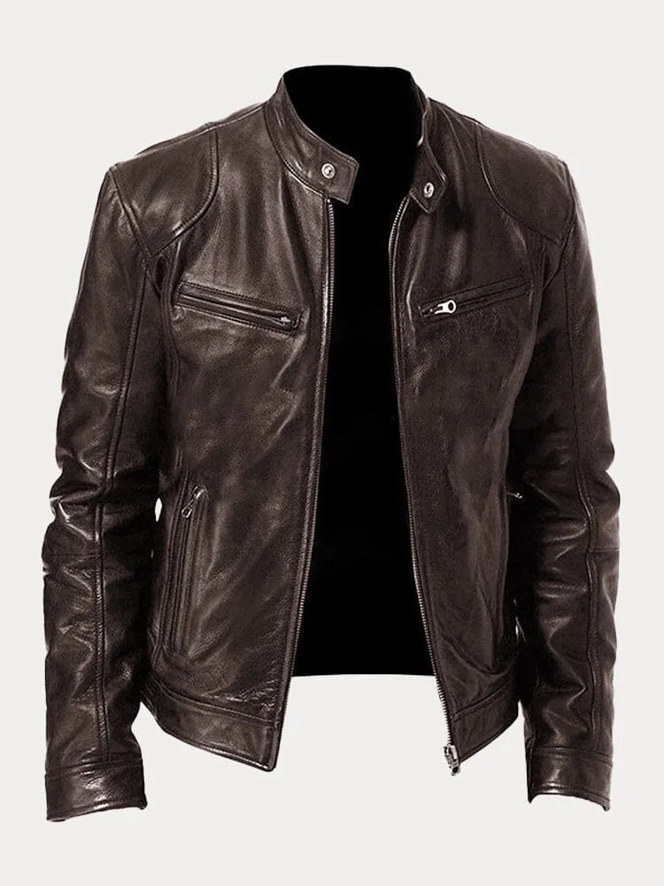 Victor - Lässige Lederjacke: Zeitloser Stil und Komfort
