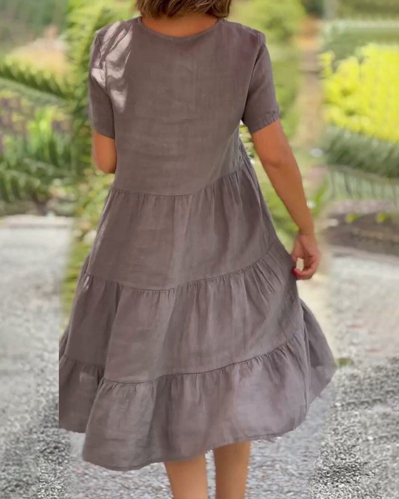 Virella - Elegant Cotton Linen Dress