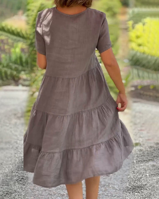 Virella - Elegant Cotton Linen Dress