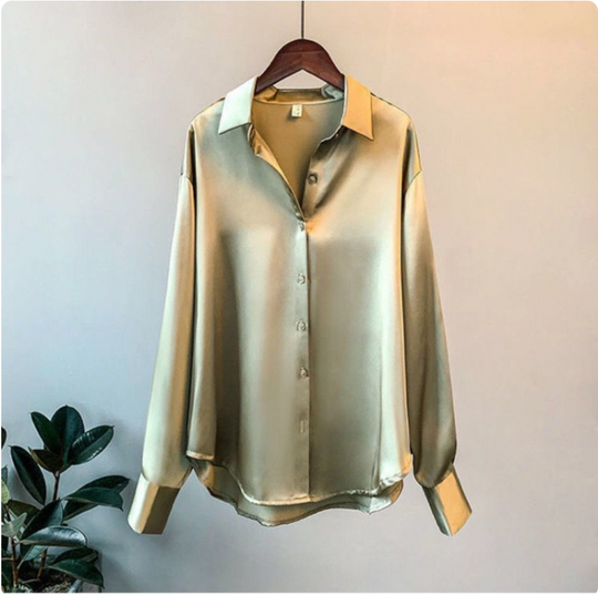 Leonie - Elegantes Damen-Satin Langarmshirt