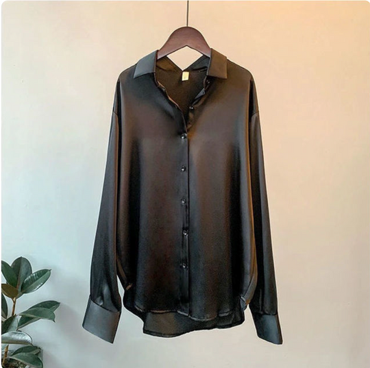 Leonie - Elegantes Damen-Satin Langarmshirt