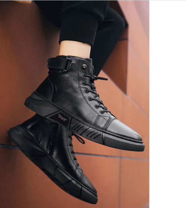 Stride - Herrenstiefel mit Rundtoe und rutschfester Lederdesign