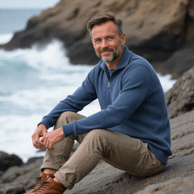 Matthias - Strickpullover mit Reißverschluss für Männer