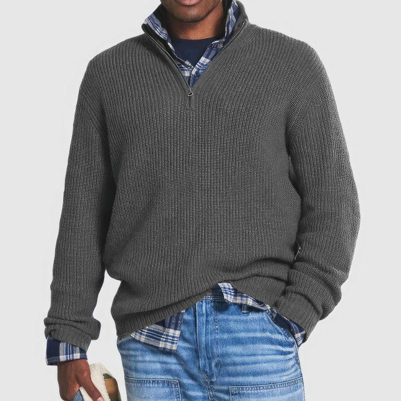 Matthias - Strickpullover mit Reißverschluss für Männer
