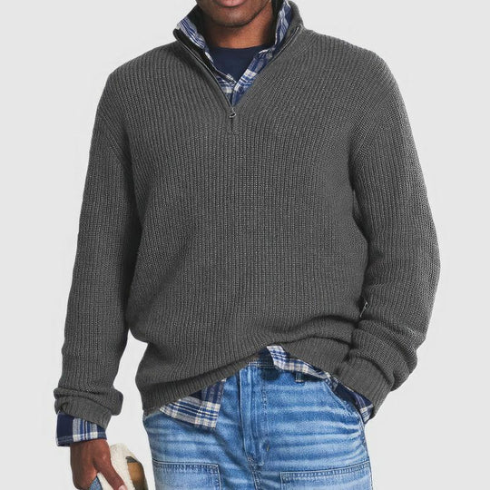 Matthias - Strickpullover mit Reißverschluss für Männer