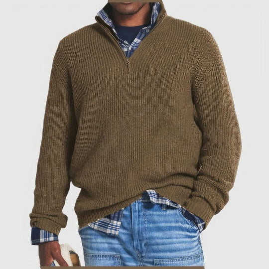 Matthias - Strickpullover mit Reißverschluss für Männer