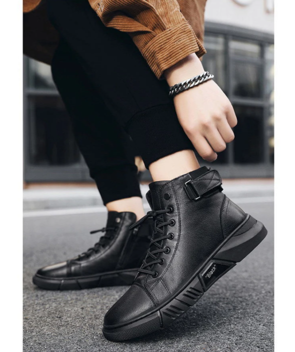 Stride - Herrenstiefel mit Rundtoe und rutschfester Lederdesign