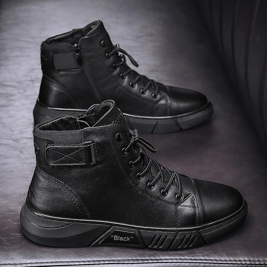 Stride - Herrenstiefel mit Rundtoe und rutschfester Lederdesign