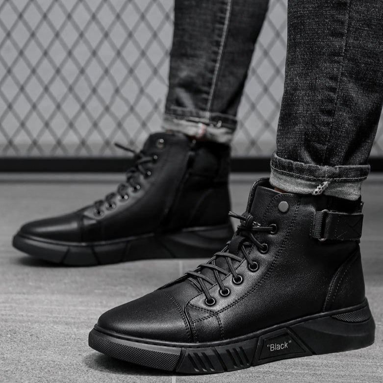 Stride - Herrenstiefel mit Rundtoe und rutschfester Lederdesign