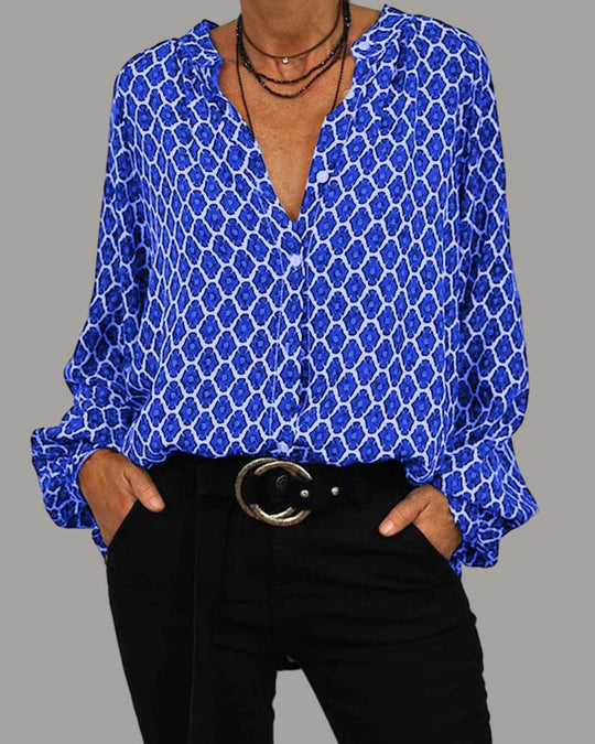 Helga - Entspanntes V-Ausschnitt Midi-Shirt
