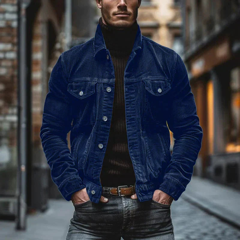 Leo - Retro Cordjacke mit Mehreren Taschen