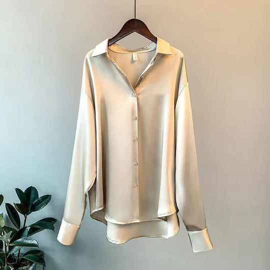 Leonie - Elegantes Damen-Satin Langarmshirt