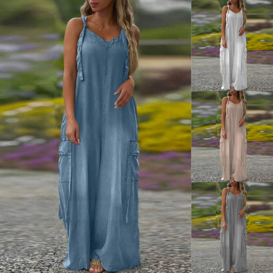 Vanessa™ Overall mit weitem Bein und Taschen