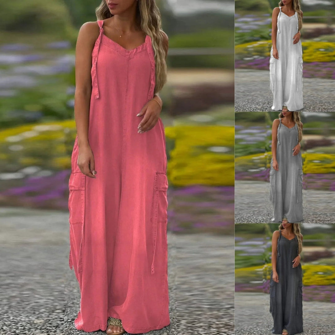 Vanessa™ Overall mit weitem Bein und Taschen