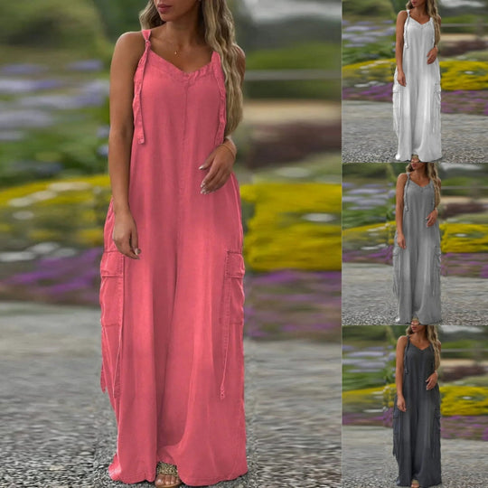 Vanessa™ Overall mit weitem Bein und Taschen