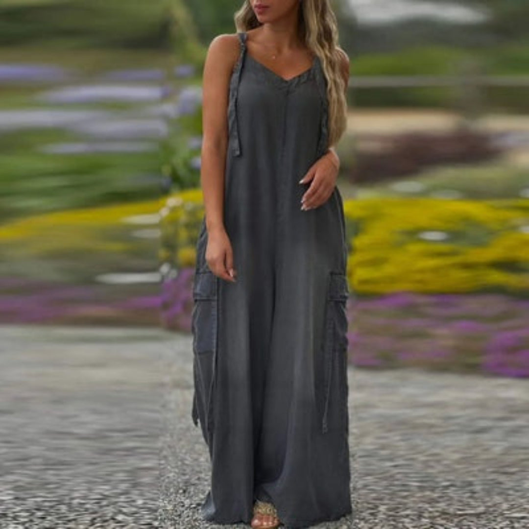 Vanessa™ Overall mit weitem Bein und Taschen