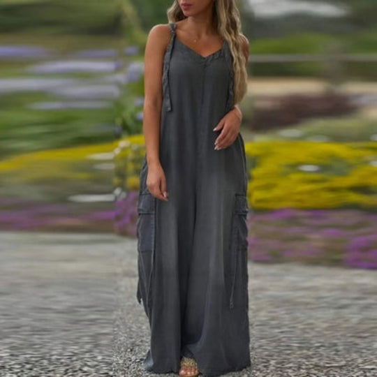 Vanessa™ Overall mit weitem Bein und Taschen